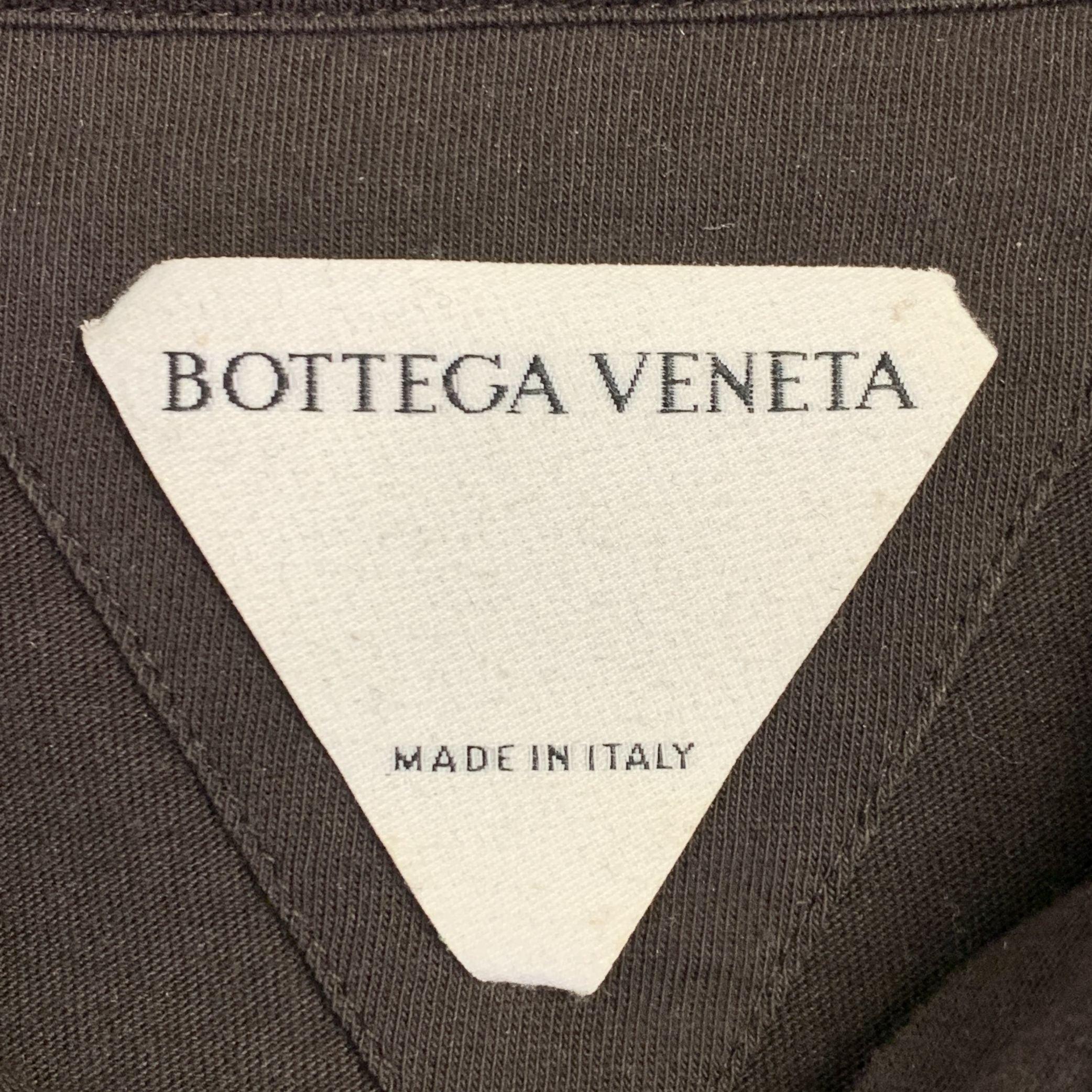 BOTTEGA VENETA Size L Brown Cotton Hoodie Short Sleeve Sweatshirt Pour hommes en vente