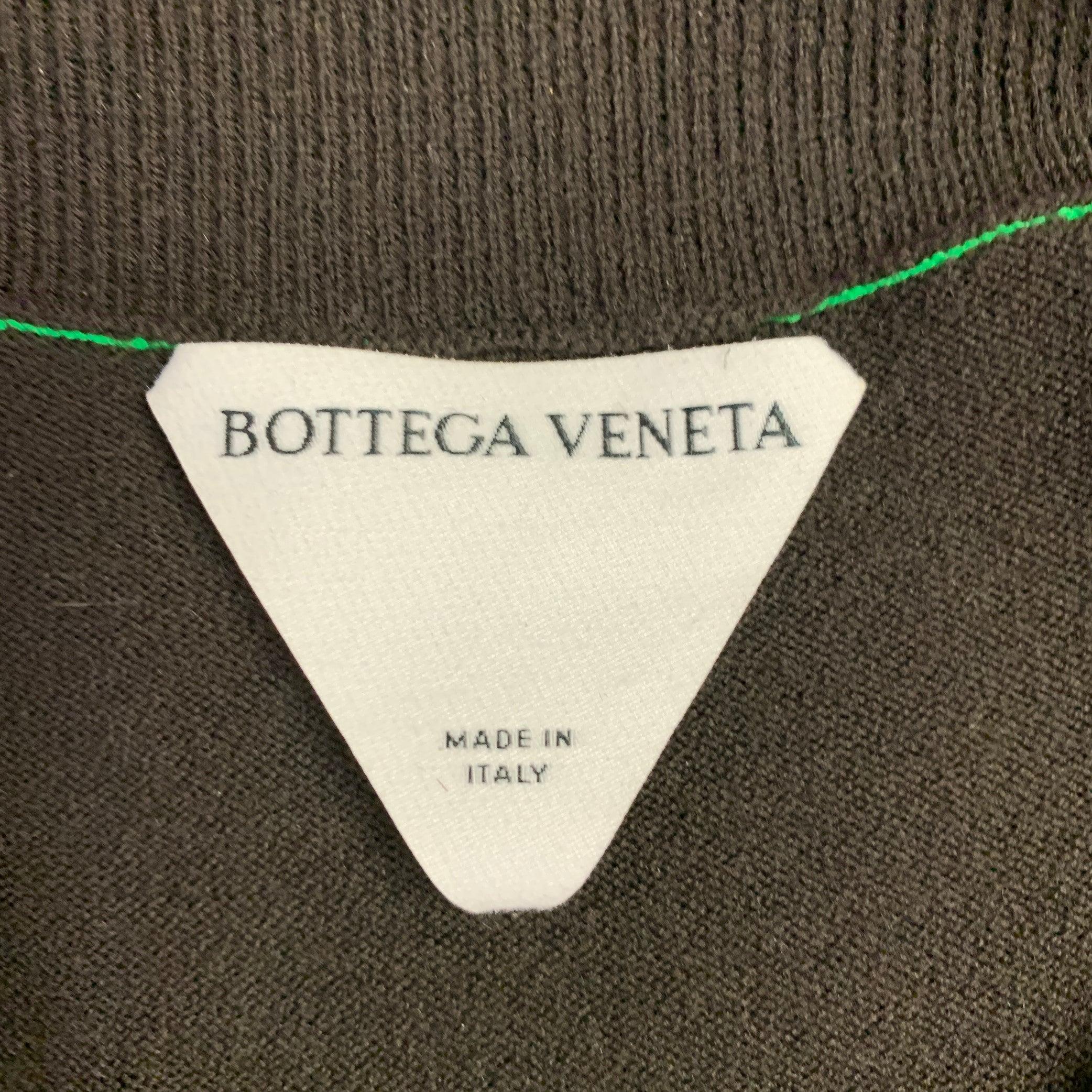 BOTTEGA VENETA Size L Brown Knit Wool Blend V-Neck Pullover In Excellent Condition In San Francisco, CA