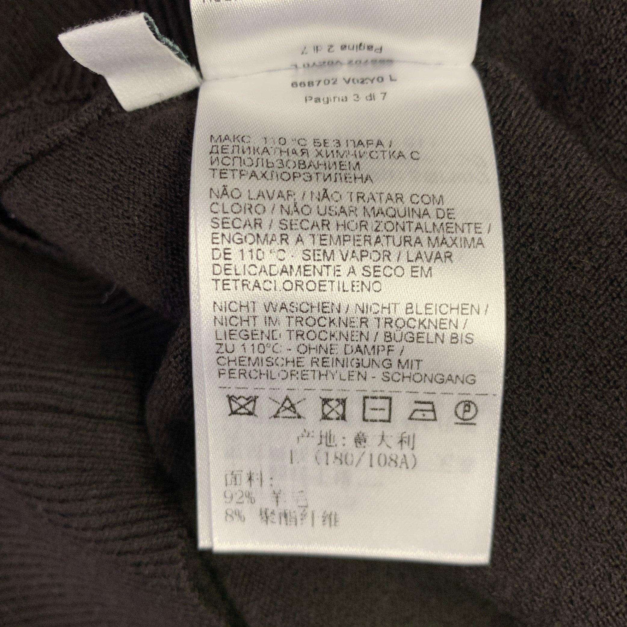 BOTTEGA VENETA Size L Brown Knit Wool Blend V-Neck Pullover (pull à col en V en laine mélangée) en vente 2