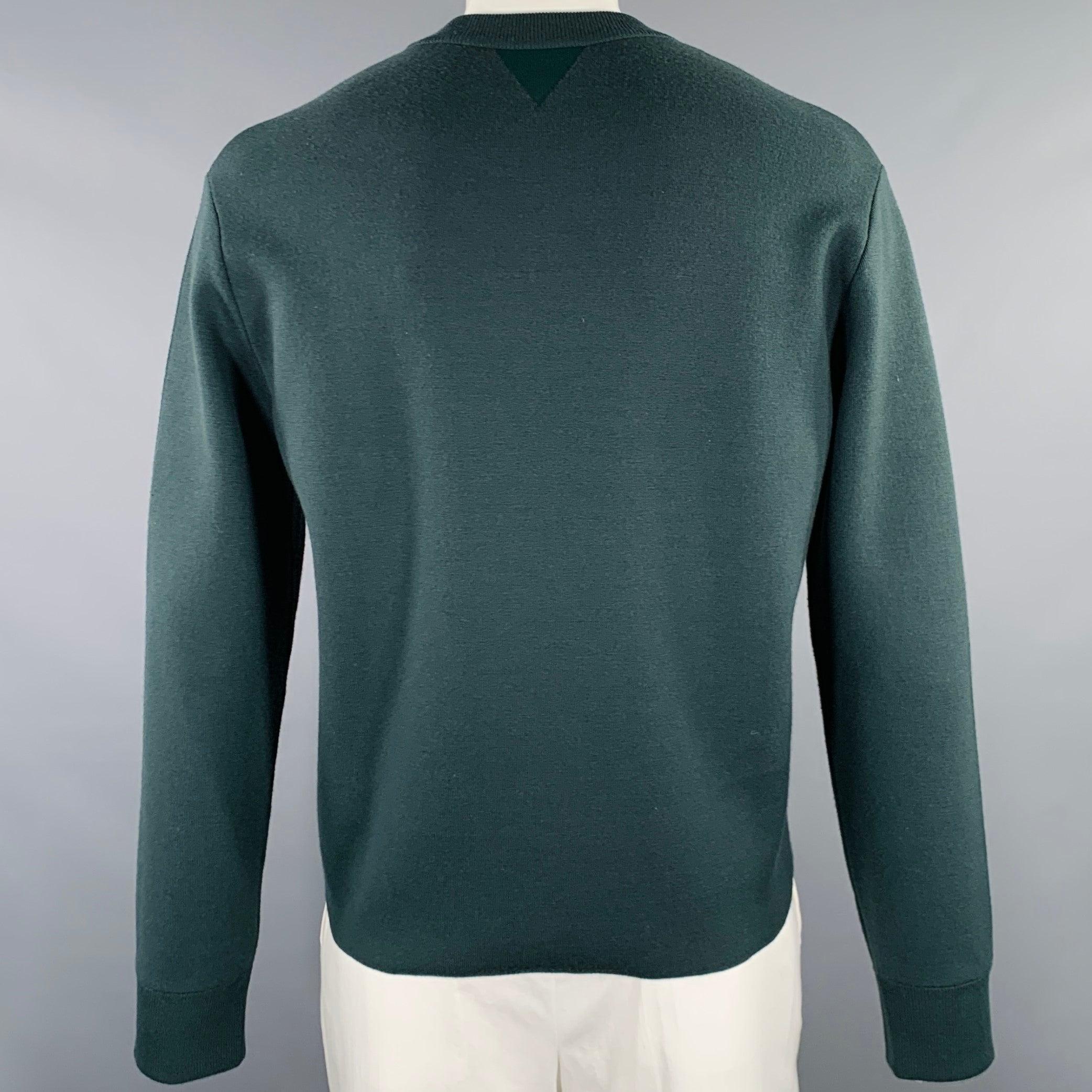 BOTTEGA VENETA Größe L Grüner Strickpullover aus Wollmischung mit Rundhalsausschnitt im Zustand „Gut“ im Angebot in San Francisco, CA