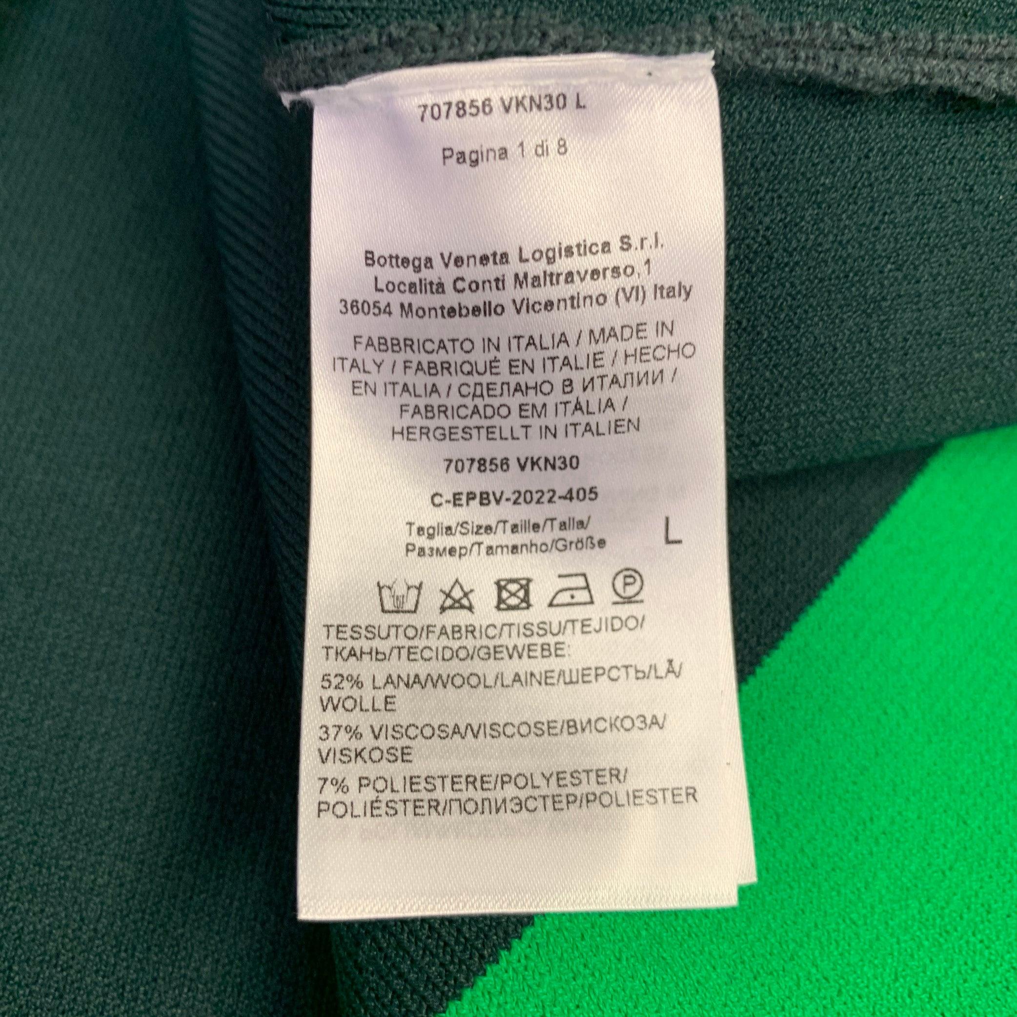 BOTTEGA VENETA Größe L Grüner Strickpullover aus Wollmischung mit Rundhalsausschnitt im Angebot 2