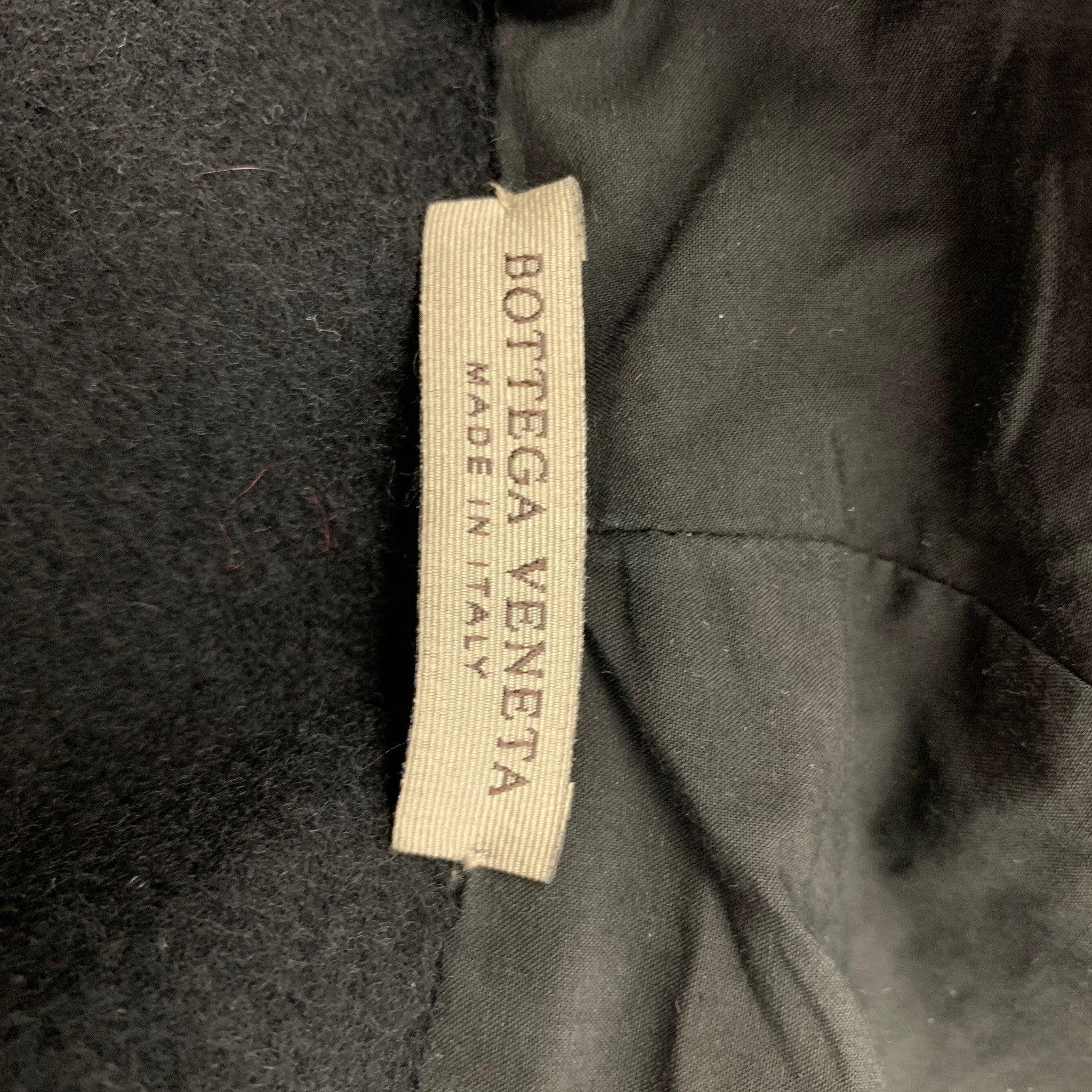 BOTTEGA VENETA Size M Black Cotton Wool Zip Up Sweatshirt For Sale 1