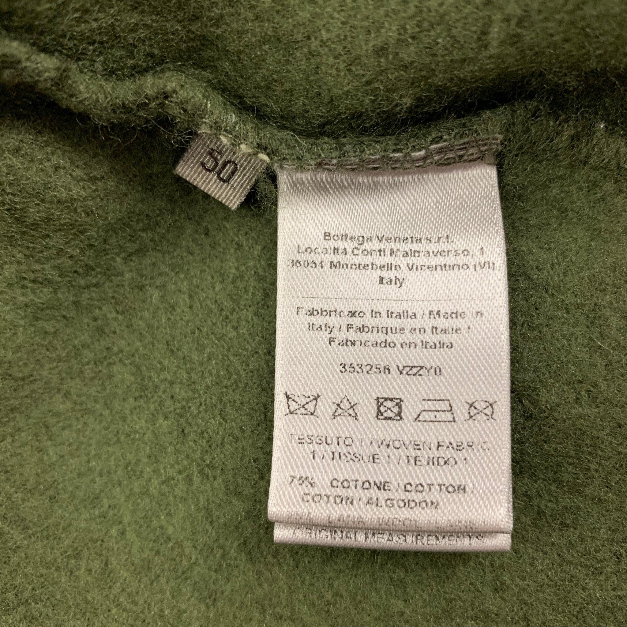 Men's BOTTEGA VENETA Size M Olive Cotton Wool Hooded Sweater For Sale