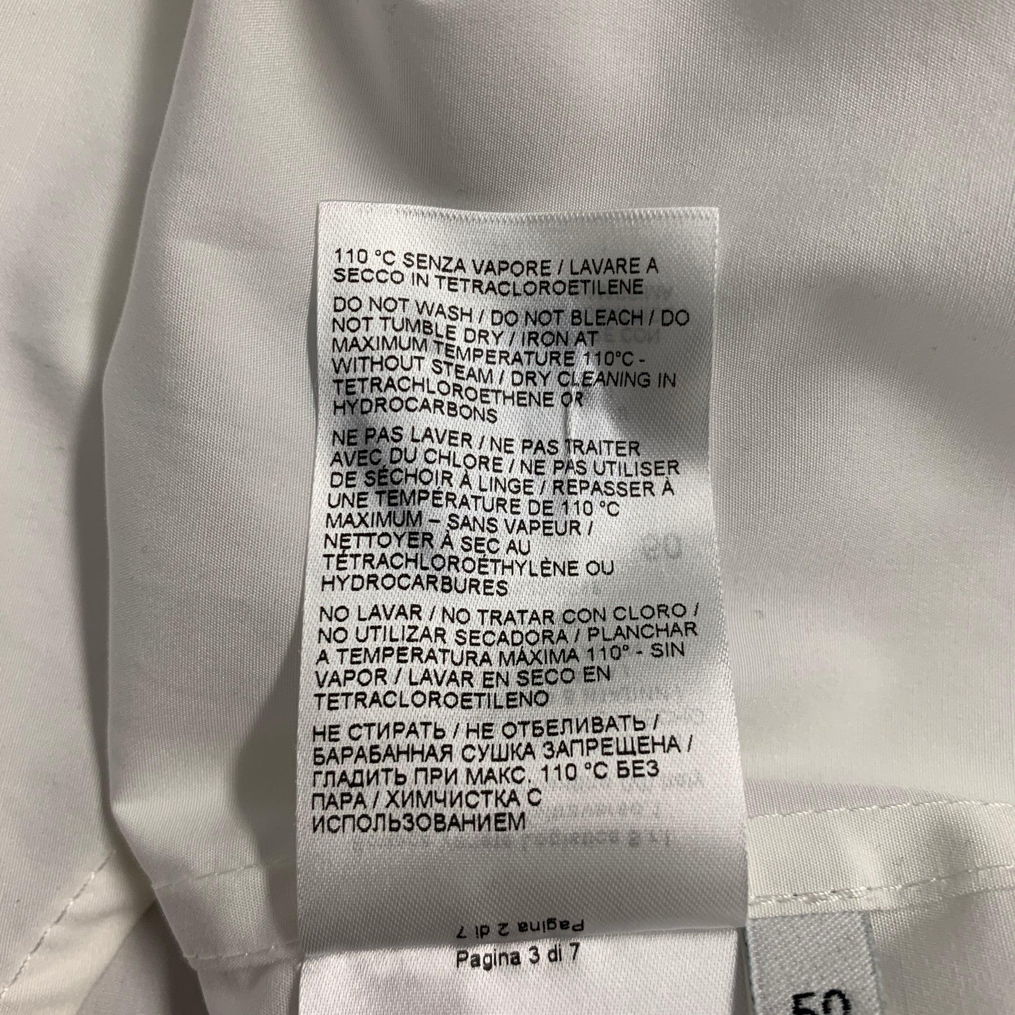 BOTTEGA VENETA Size M White Cotton Button Up Roll Tab Long Sleeve Shirt For Sale 3