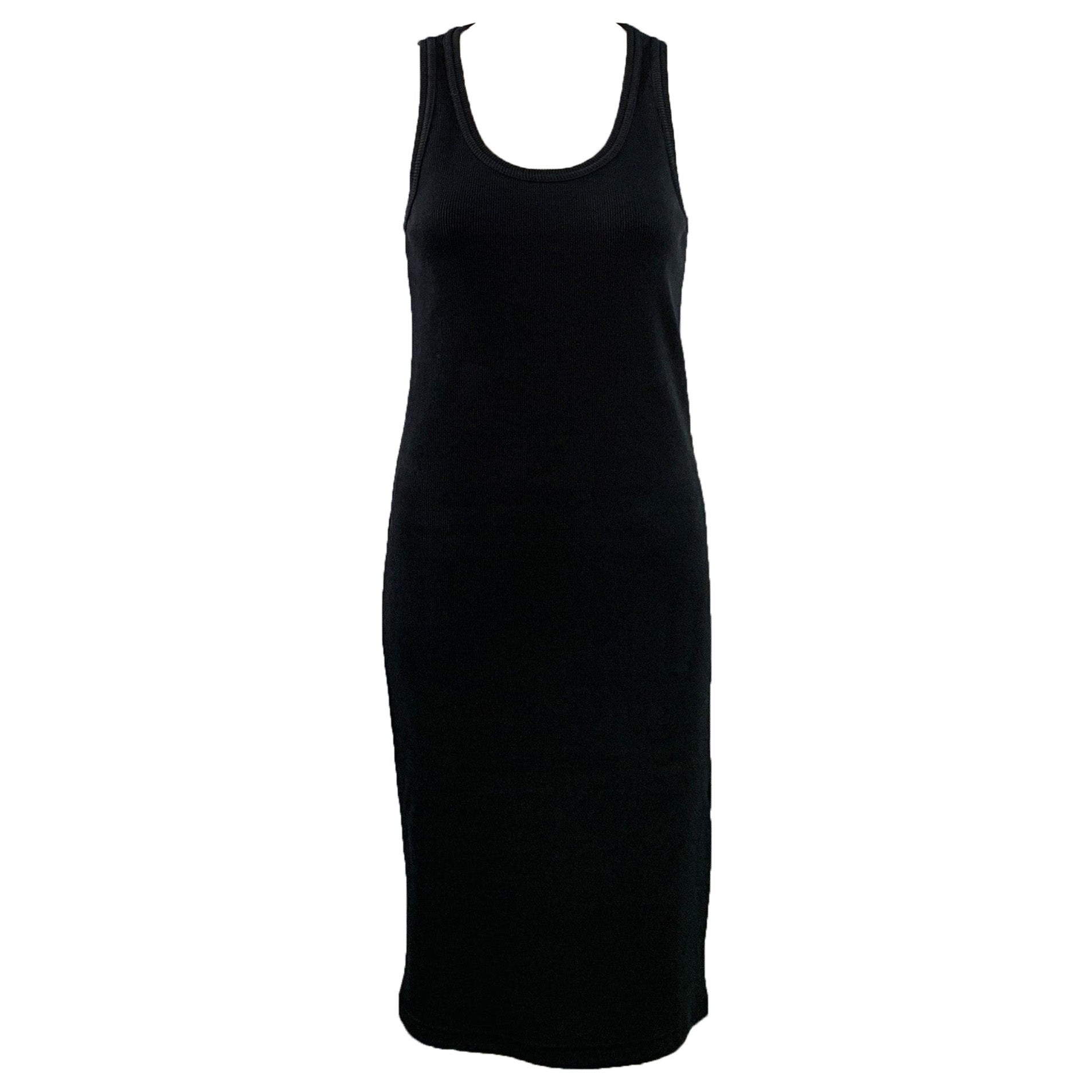 BOTTEGA VENETA Size S Black Cotton Blend Ribbed Tank Dress