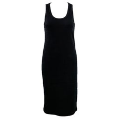 BOTTEGA VENETA Size S Black Cotton Blend Ribbed Tank Dress