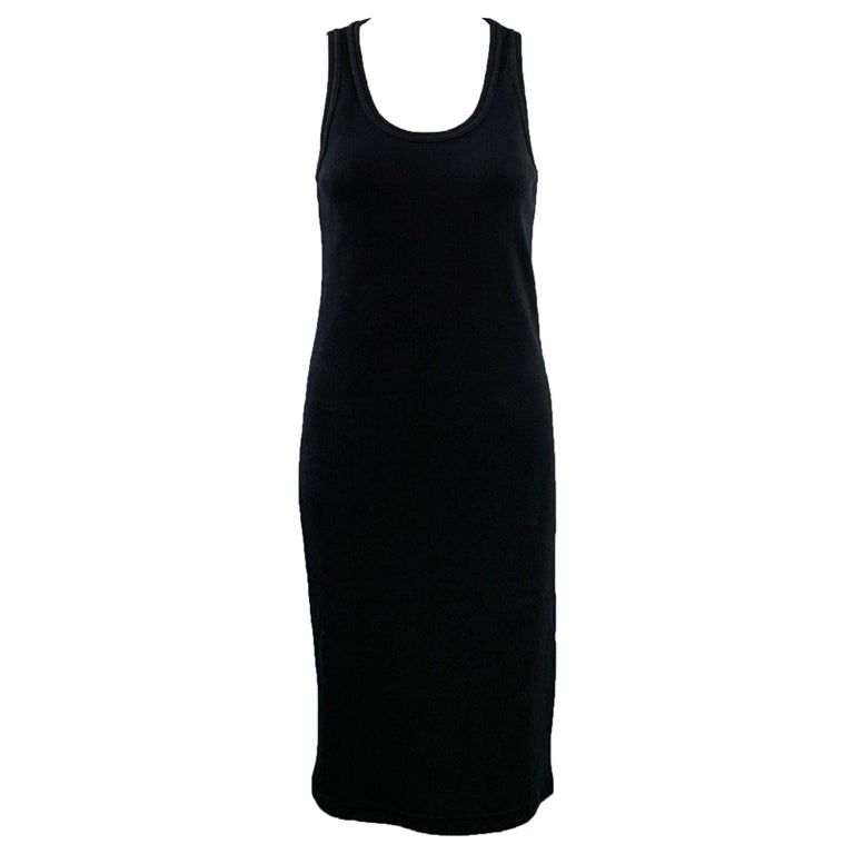BOTTEGA VENETA Size S Black Cotton Blend Ribbed Tank Dress For Sale at  1stDibs