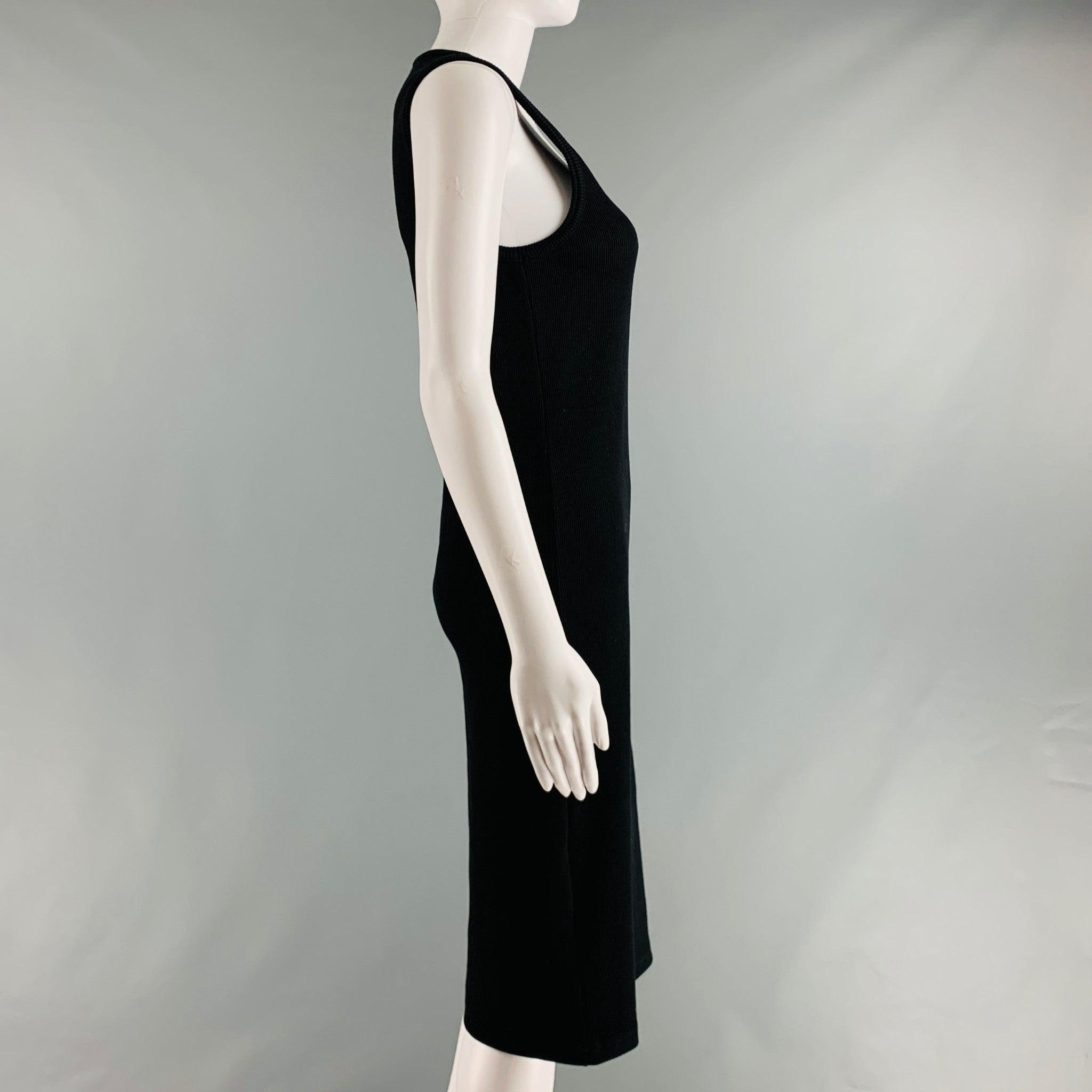 BOTTEGA VENETA Size S Black Cotton Ribbed Tank Mid-Calf Dress In Excellent Condition For Sale In San Francisco, CA
