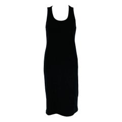 BOTTEGA VENETA Size S Black Cotton Ribbed Tank Mid-Calf Dress