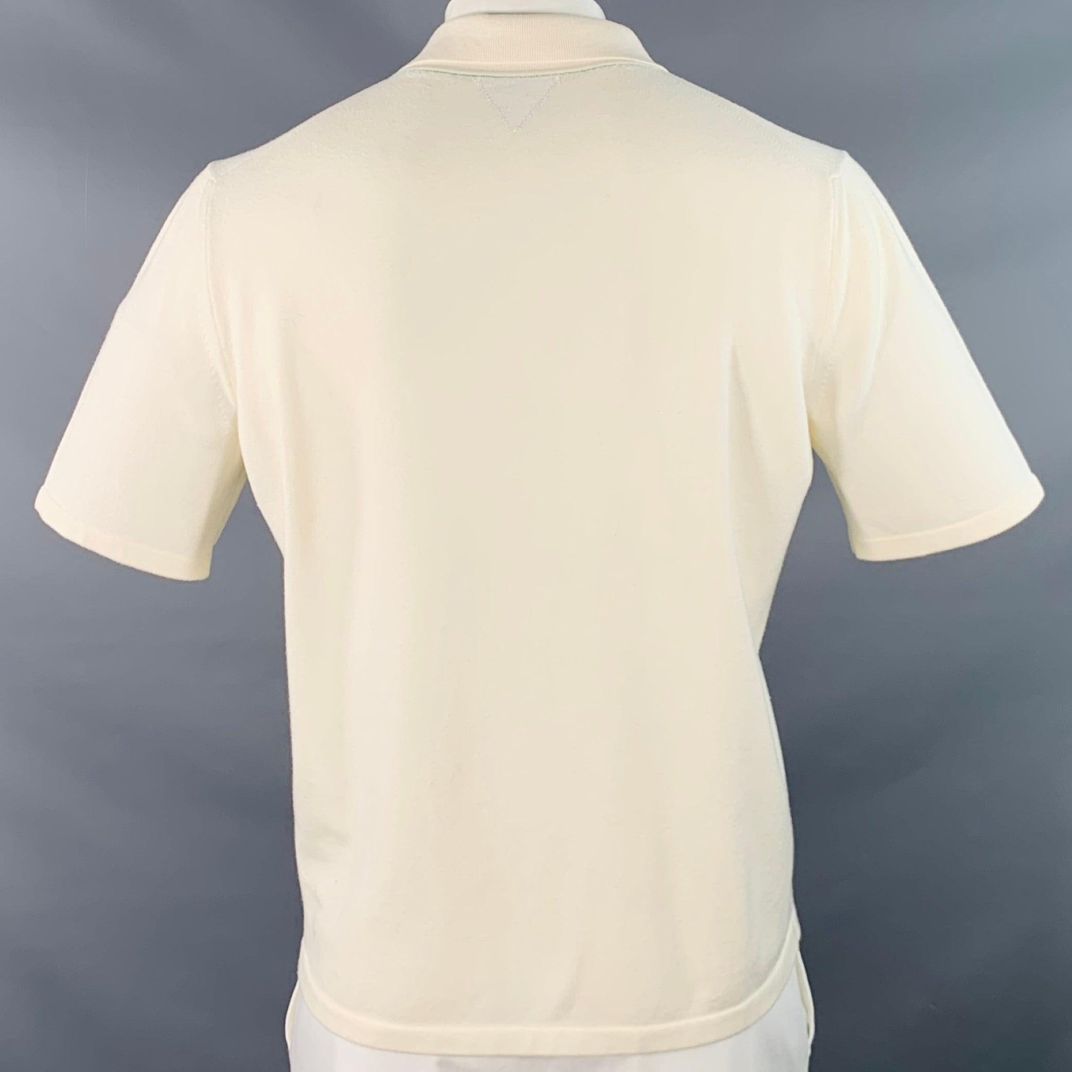 Beige BOTTEGA VENETA Taille XL Polo à manches courtes en jersey de laine beige en vente