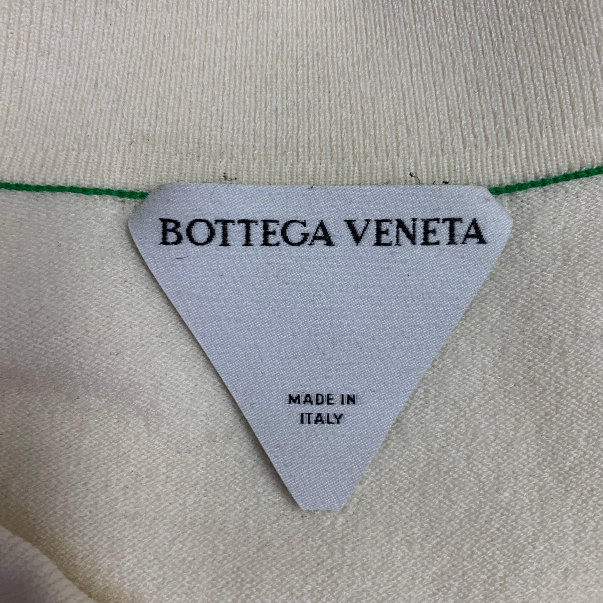 BOTTEGA VENETA Taille XL Polo à manches courtes en jersey de laine beige Pour hommes en vente