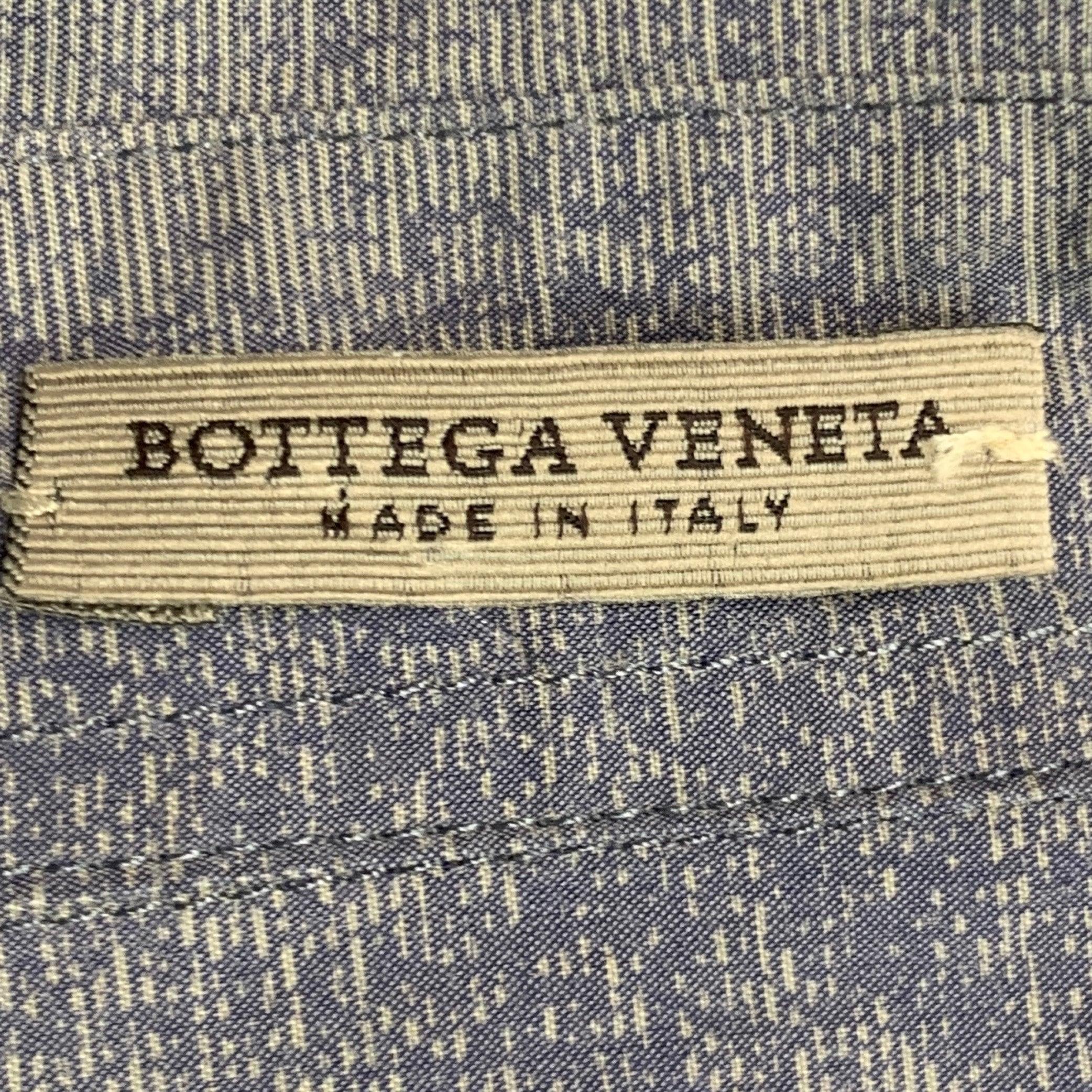 BOTTEGA VENETA Size XXL Grey Blue Ombre Cotton Button Up Long Sleeve Shirt In Excellent Condition In San Francisco, CA