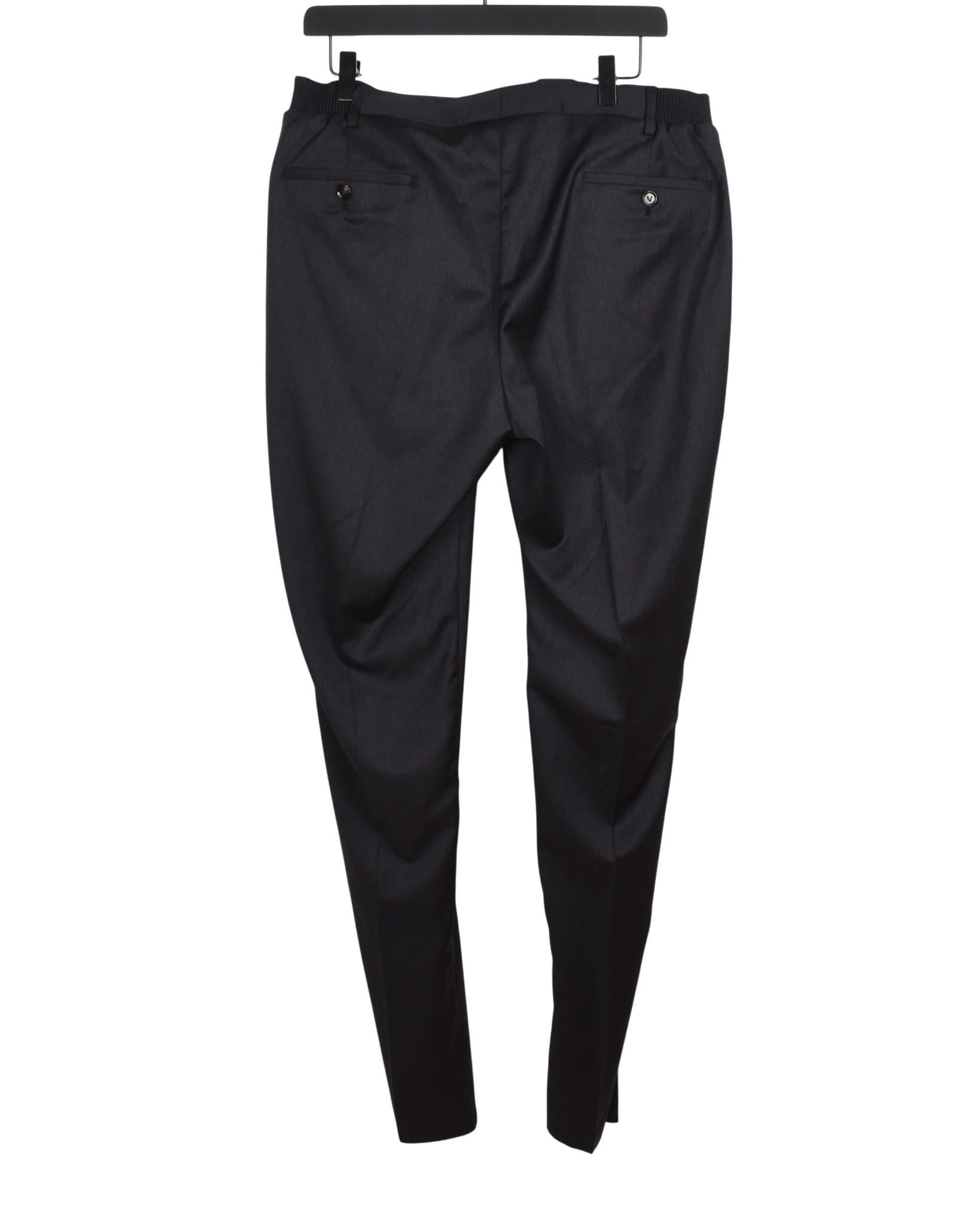 Bottega Veneta Slim Fit Herrenhose Formell Verstellbare Taille, Größe L (Schwarz) im Angebot