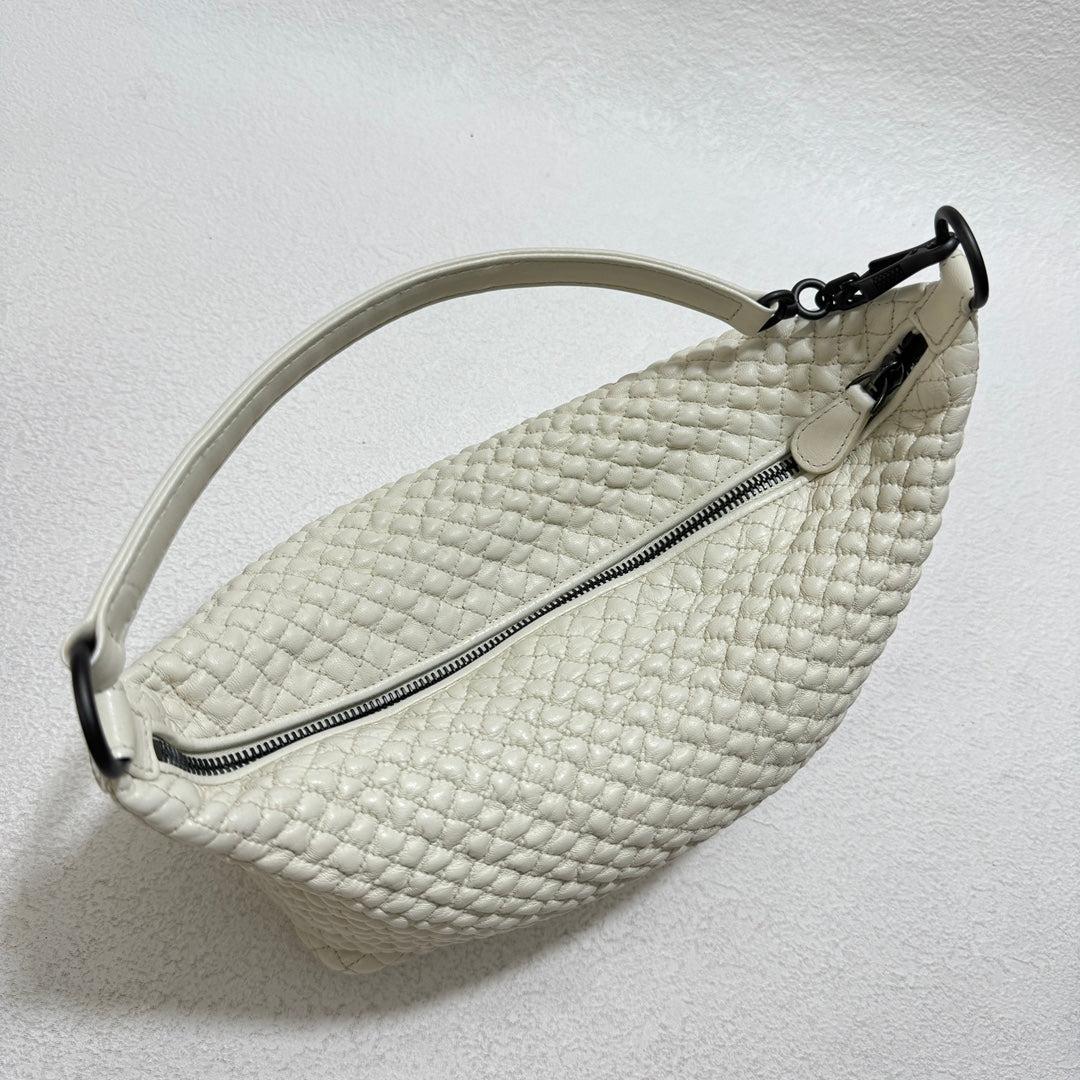 Gris Bottega Veneta Sloane sac porté épaule blanc 25 cm en vente