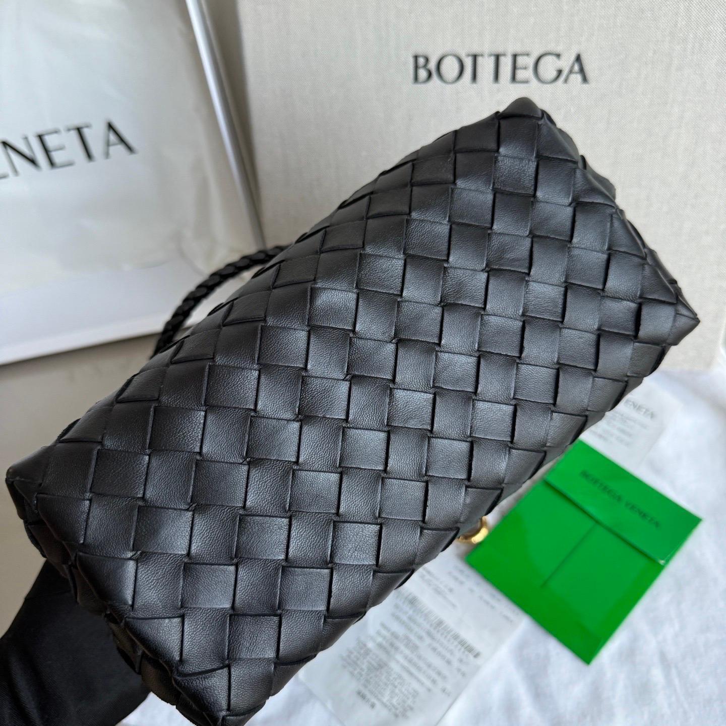 Bottega Veneta Kleine Andiamo Schwarze Intrecciato Handtasche im Angebot 1