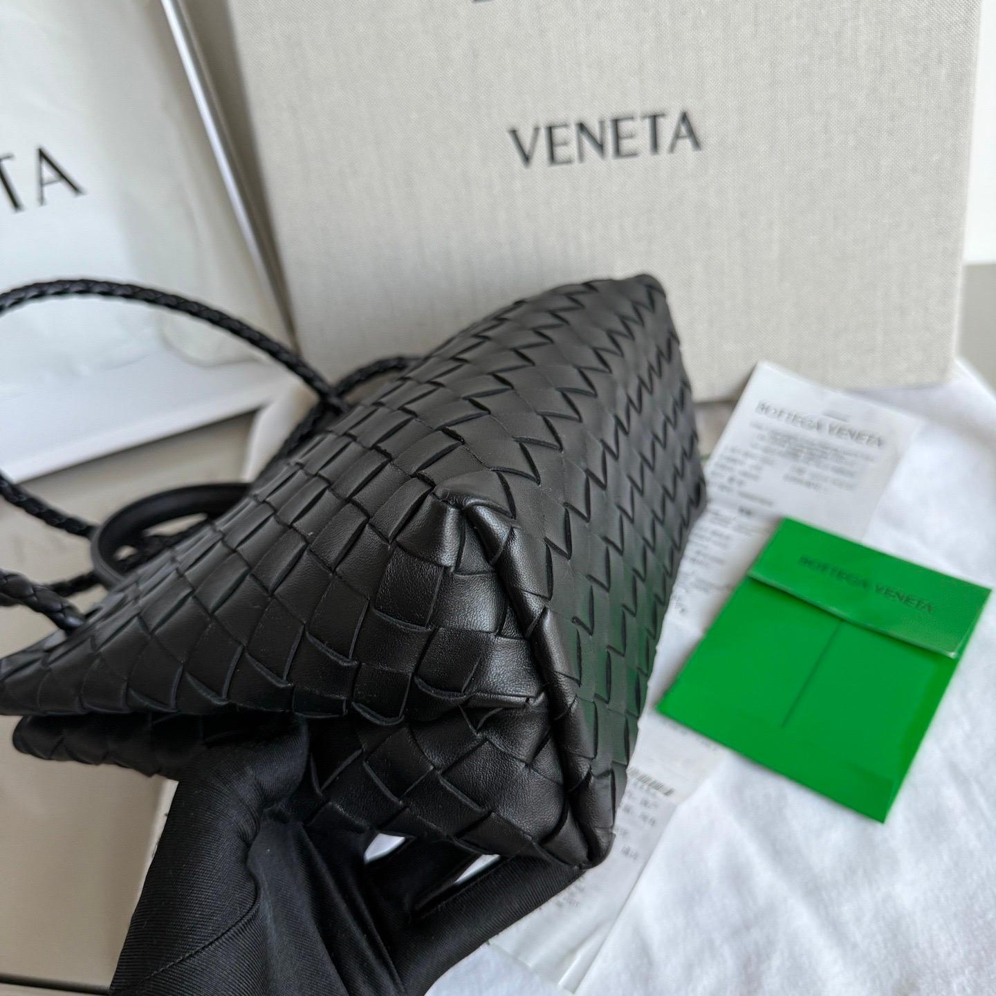 Bottega Veneta Kleine Andiamo Schwarze Intrecciato Handtasche im Angebot 2
