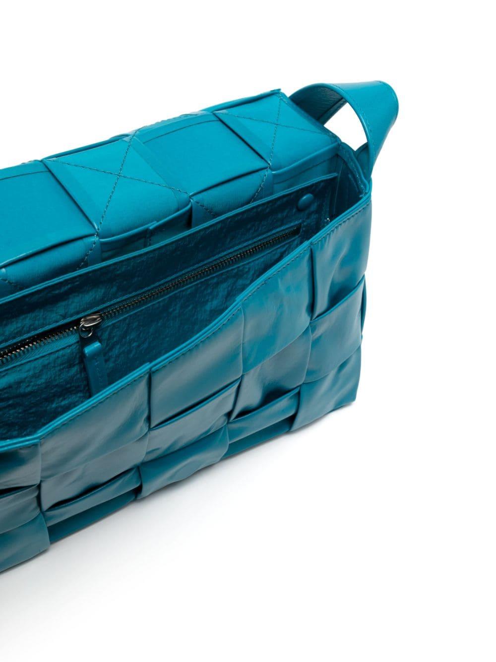 Bottega Veneta Small Cassette Crossbody Bag Teal In Excellent Condition In London, GB