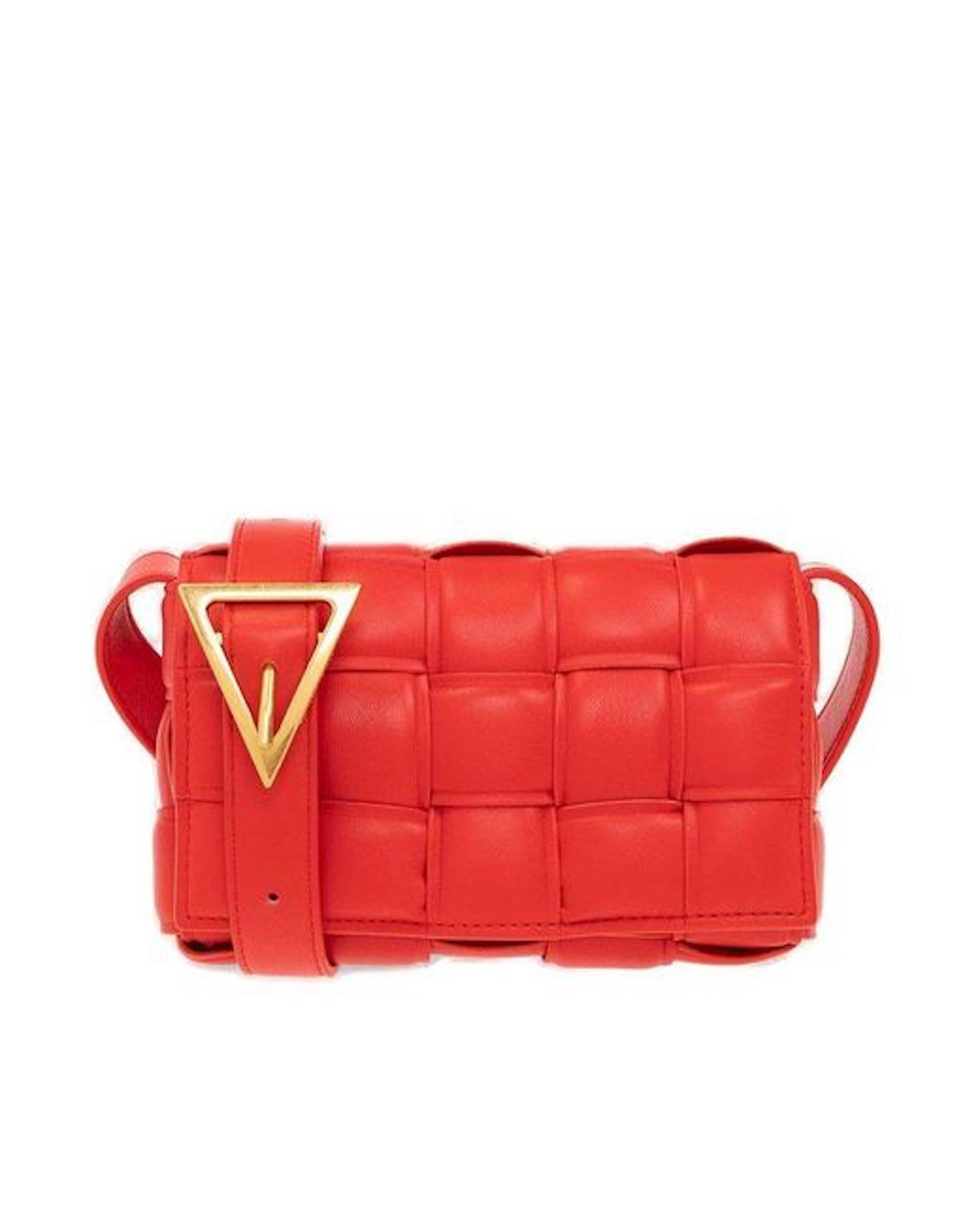 De las mujeres Caja acolchada pequeña Bottega Veneta en rojo NWT en venta