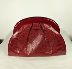 Bottega Veneta Snakeskin Cinnabar Clutch
