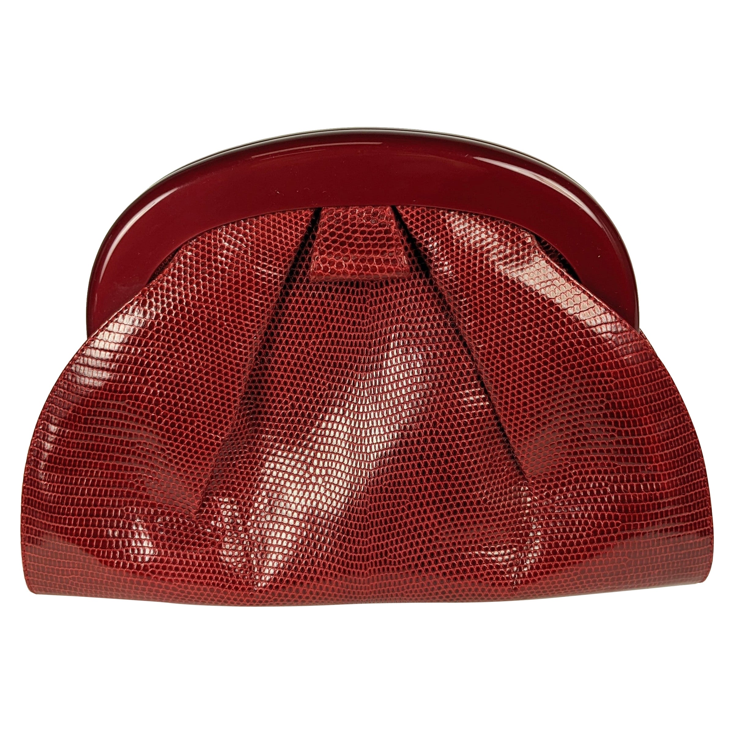 Cinnabar-Clutch aus Schlangenhaut von Bottega Veneta im Angebot