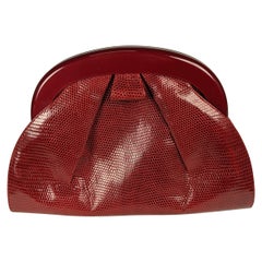 Bottega Veneta Snakeskin Cinnabar Clutch
