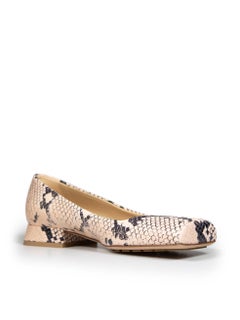 Bottega Veneta Snakeskin Leather Square Toe Loafers Size IT 38.5