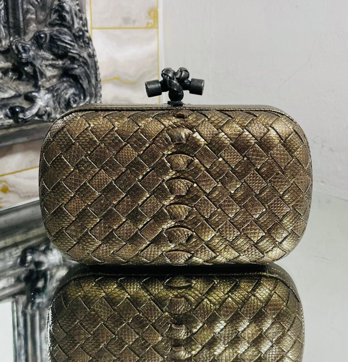 Bottega Veneta Snakeskin Top Knot Clutch Bag In Excellent Condition In London, GB