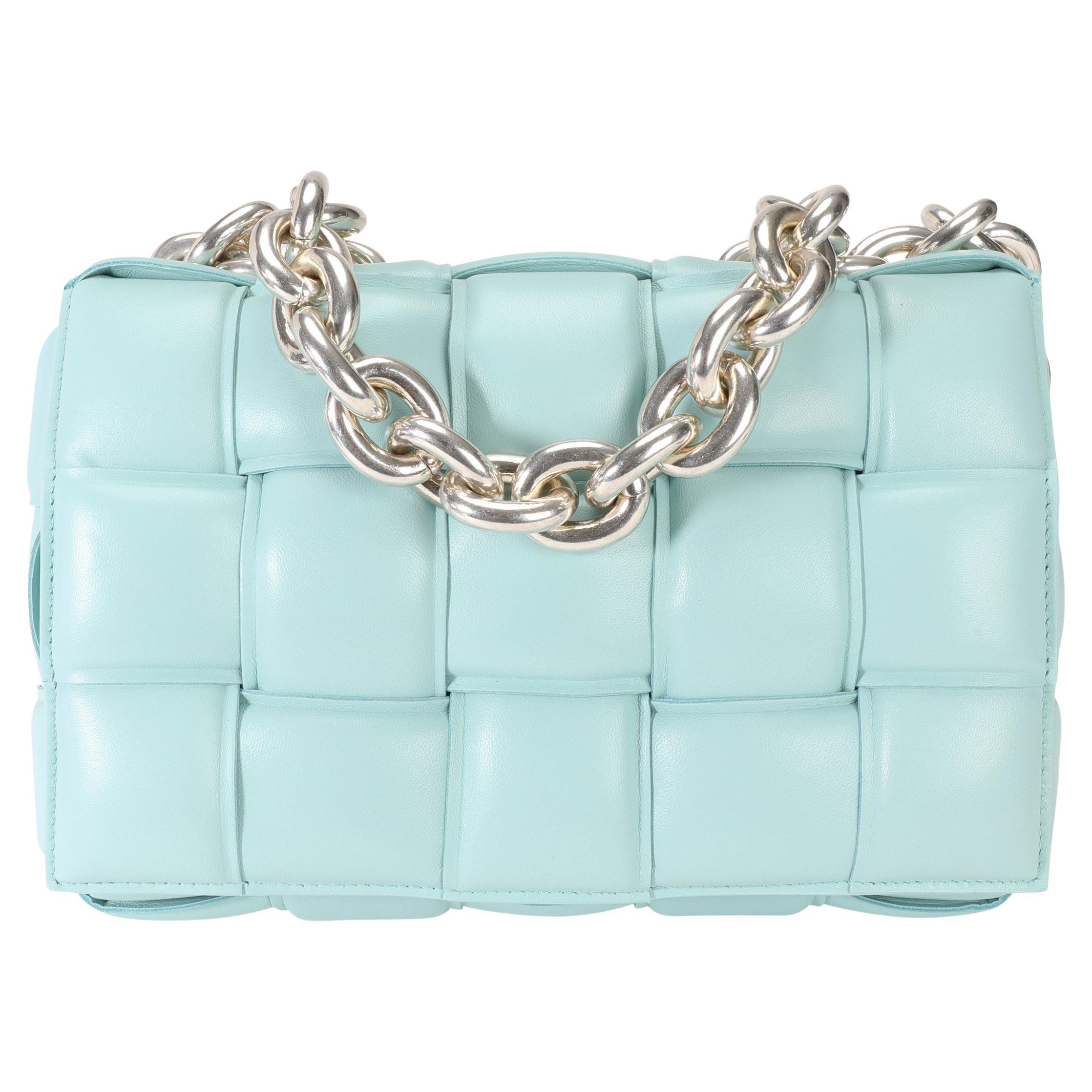 Bottega Veneta Spearmint Maxi Intrecciato Leather Chain Cassette Bag For  Sale at 1stDibs