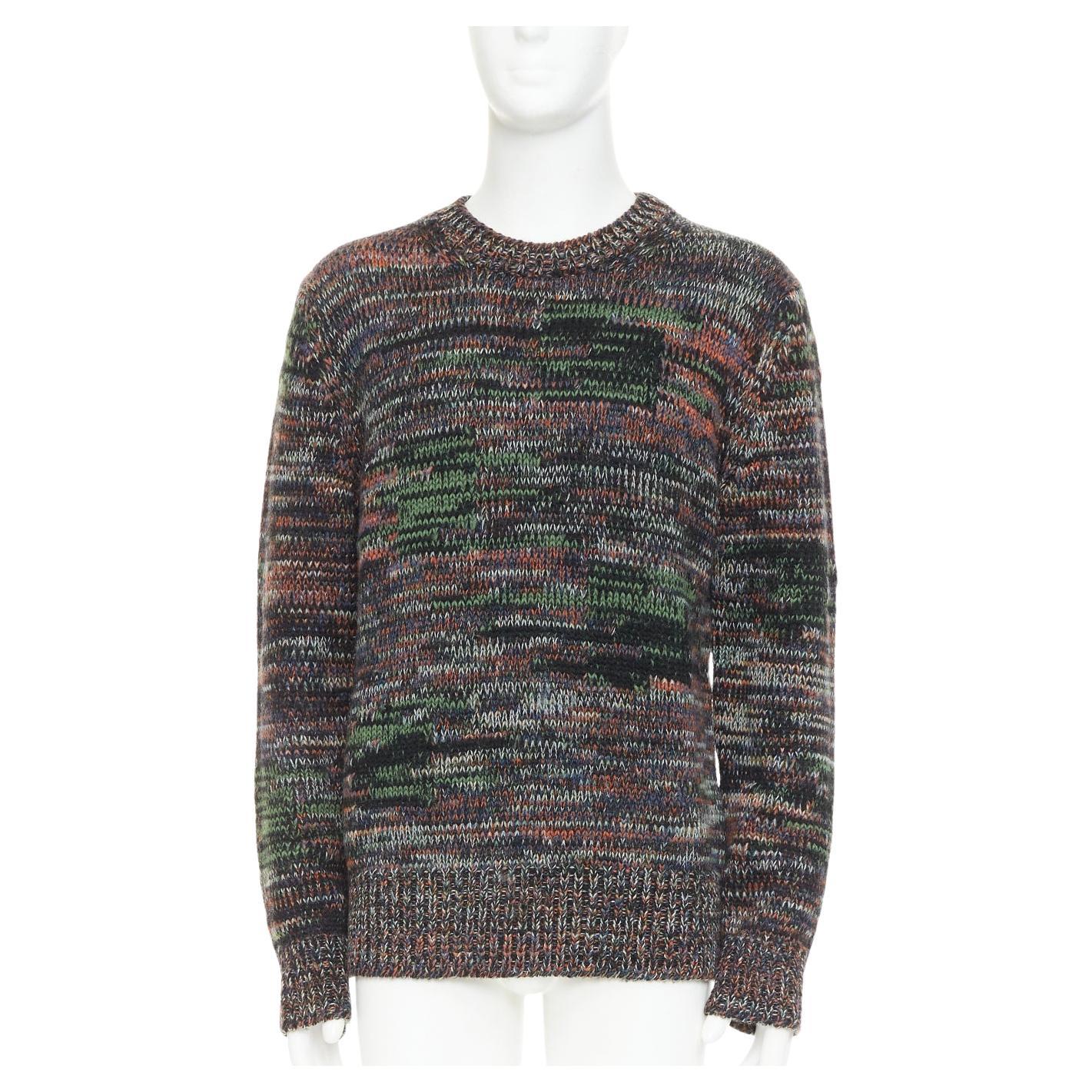 BOTTEGA VENETA speckle grunge beat 100% wool melange knit pullover sweater IT52