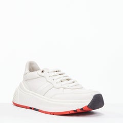 BOTTEGA VENETA Speedster white leather panelled red soled dad sneakers EU37