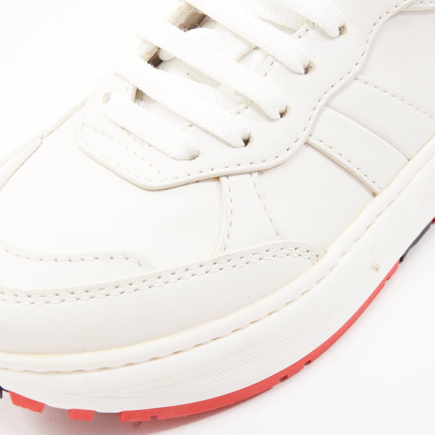 BOTTEGA VENETA Speedster Baskets dad en cuir blanc à semelle rouge EU37 en vente 2