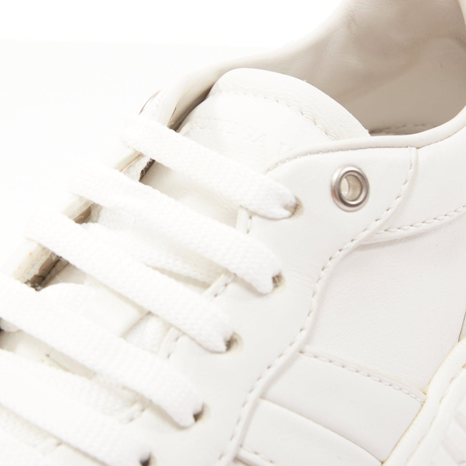 BOTTEGA VENETA Speedster Baskets dad en cuir blanc à semelle rouge EU37 en vente 3