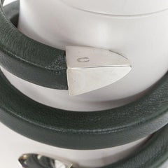 BOTTEGA VENETA  Spiral Coil Waldgrünes Leder-Manschettenarmband