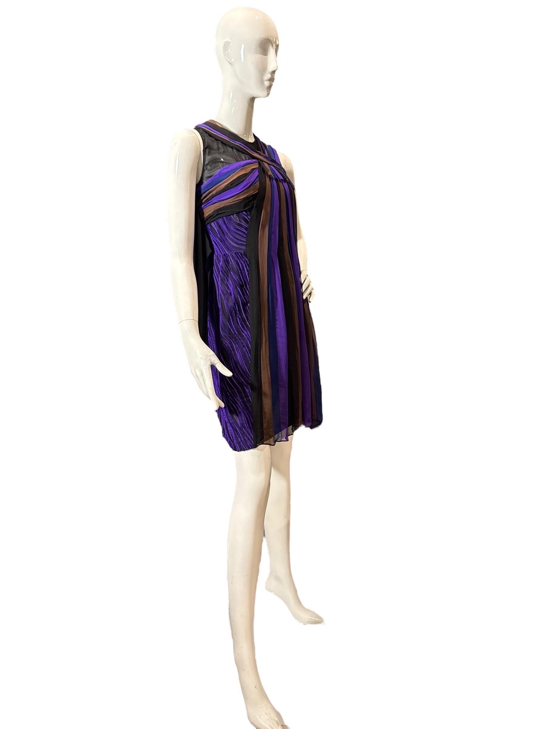 Bottega Veneta Frühjahr 2012 Runway Minikleid aus Samt und Seide, Look 37 (IT 38) im Angebot 11