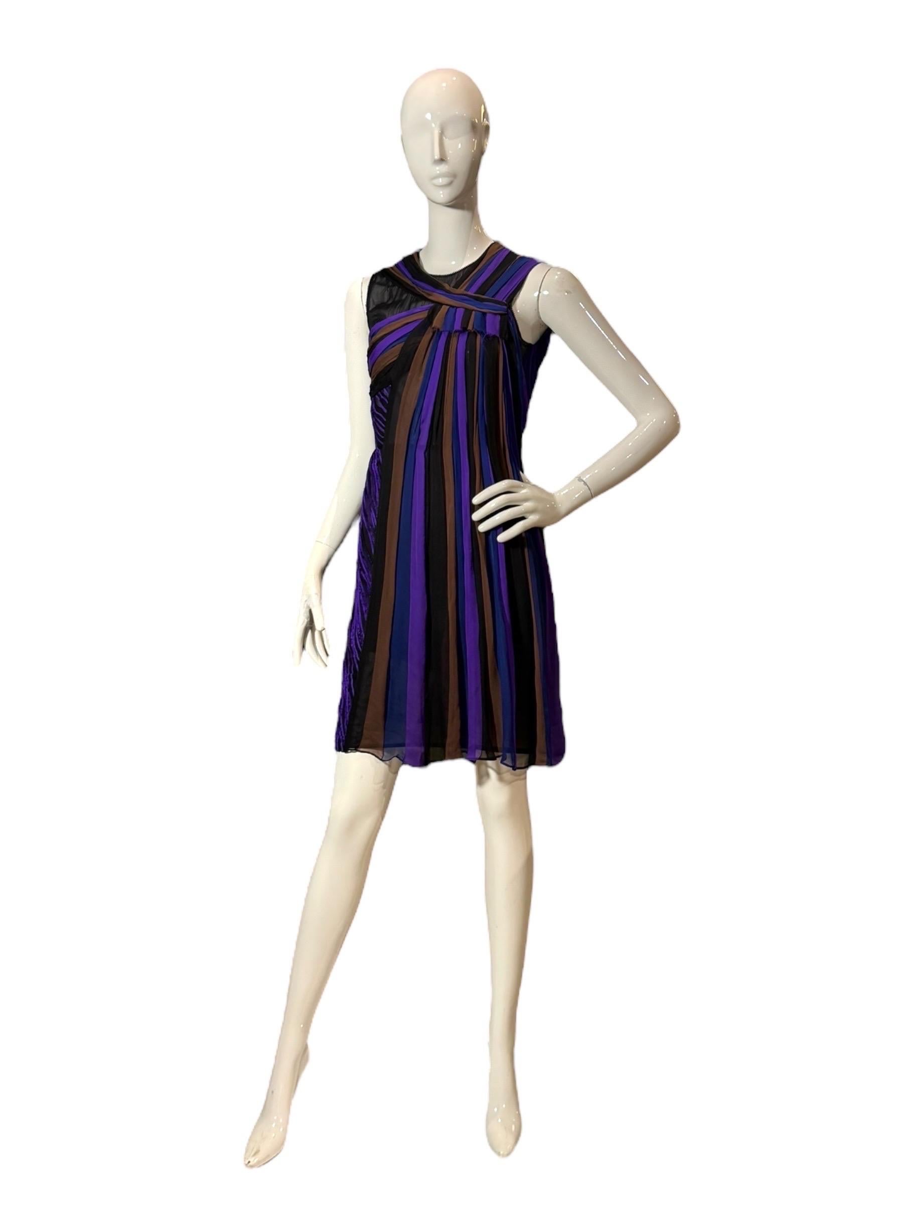 Bottega Veneta Frühjahr 2012 Runway Minikleid aus Samt und Seide, Look 37 (IT 38) im Angebot 12