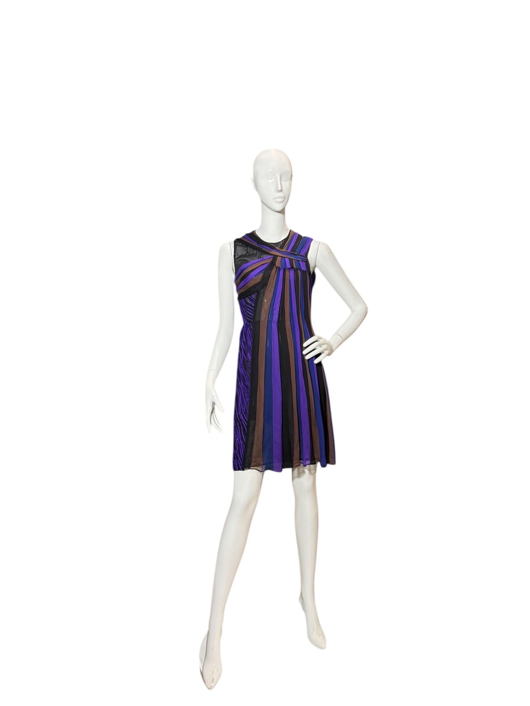 Bottega Veneta Frühjahr 2012 Runway Minikleid aus Samt und Seide, Look 37 (IT 38) (Schwarz) im Angebot