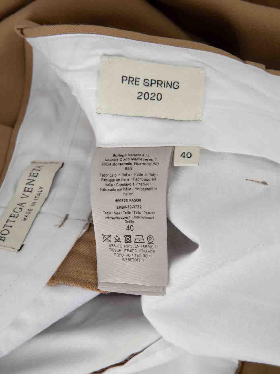 Bottega Veneta Spring 2020 Beige Straight Trousers Size S For Sale 3