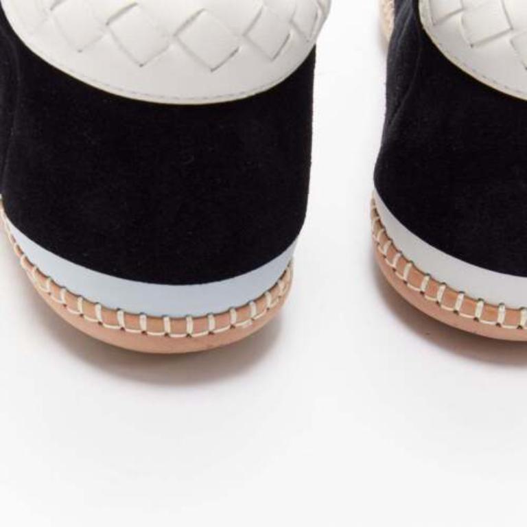BOTTEGA VENETA Spritz black suede white overstitch mid sneakers EU40 For Sale 5