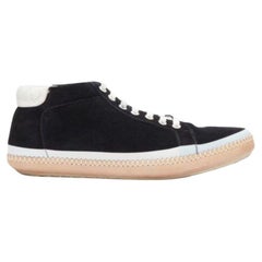 Bottega Veneta Spritz in camoscio nero con cuciture bianche, scarpe da ginnastica medie EU40