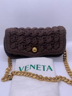Bottega Veneta SS2021 Salon 01 Knit Point Crossbody Bag, Chocolate Brown