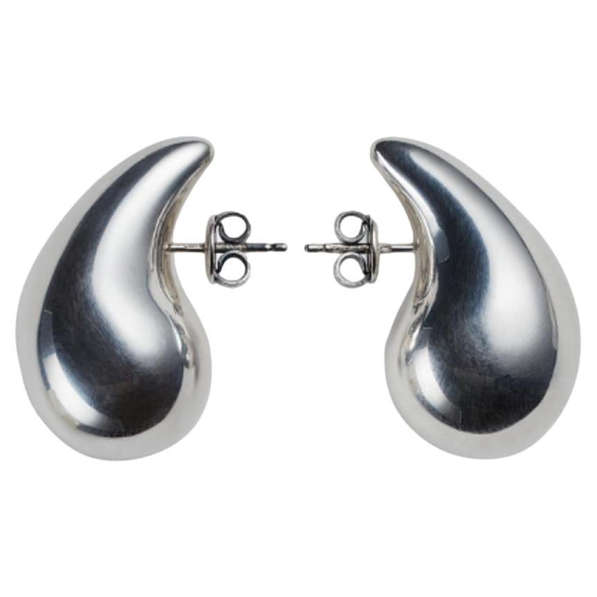 Bottega Veneta Sterling Silver Drop Earrings For Sale