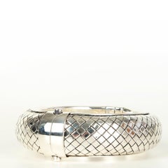 BOTTEGA VENETA plata de ley Pulsera brazalete tejida Intrecciato