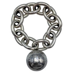Bracciale a catena A Link in argento 925 di Bottega Veneta