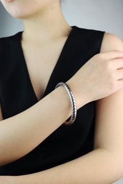 Bottega Veneta Sterling Silver Weave Bangle Bracelet
