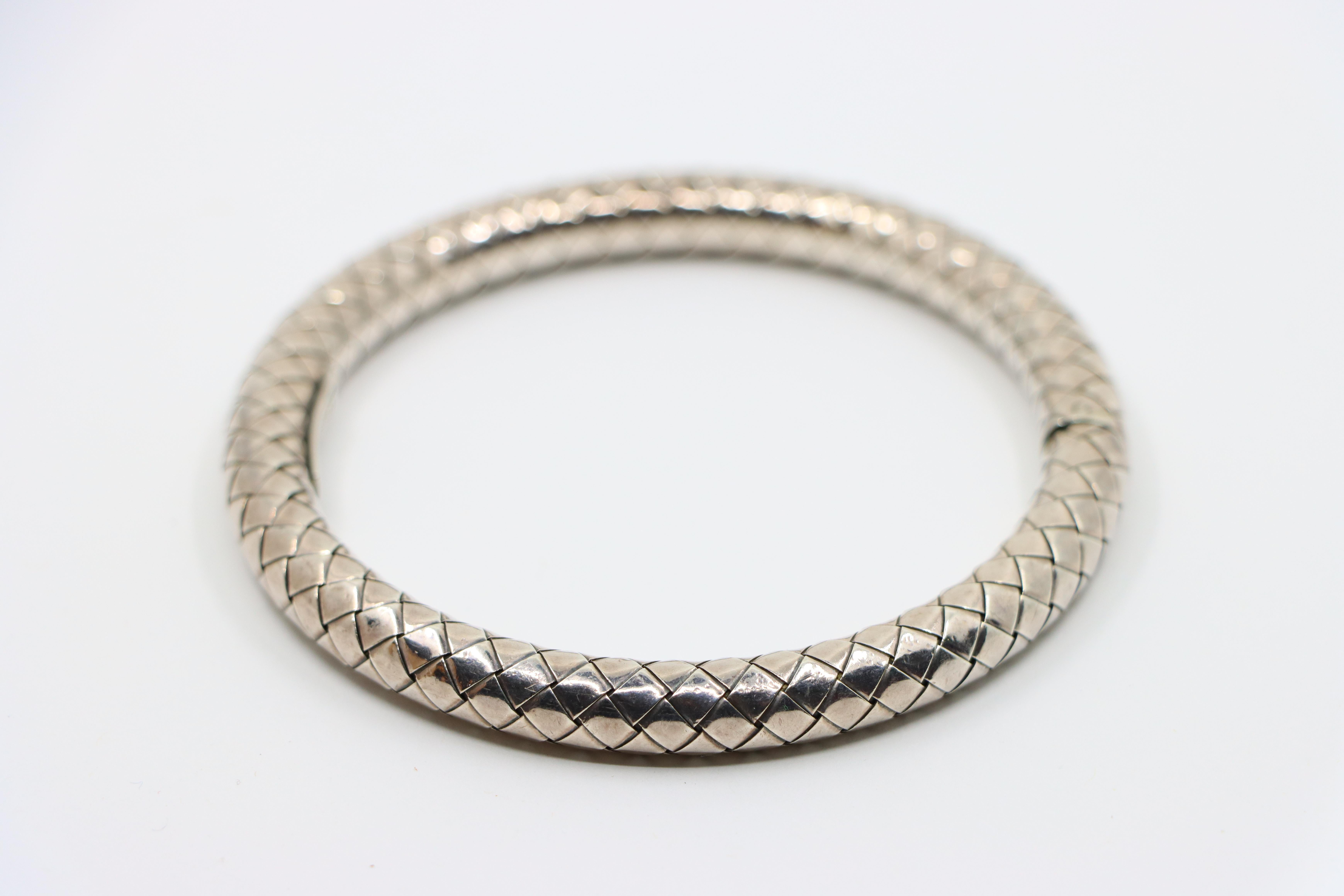 Femenino o masculino Pulsera brazalete en tejido de plata de ley Bottega Veneta en venta