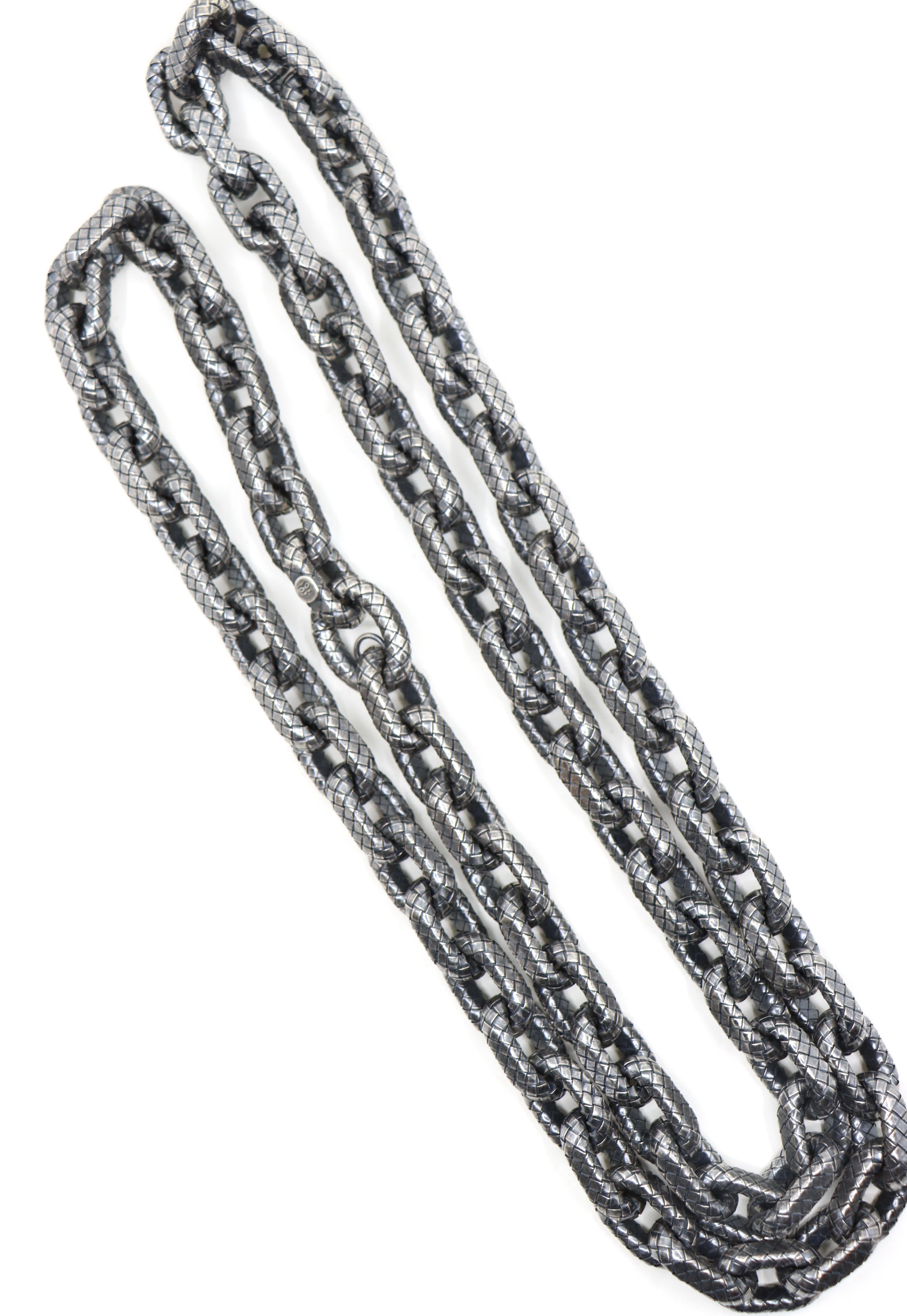 Bottega Veneta Collana a catena in argento 925 con trama a maglia grossa in vendita 8