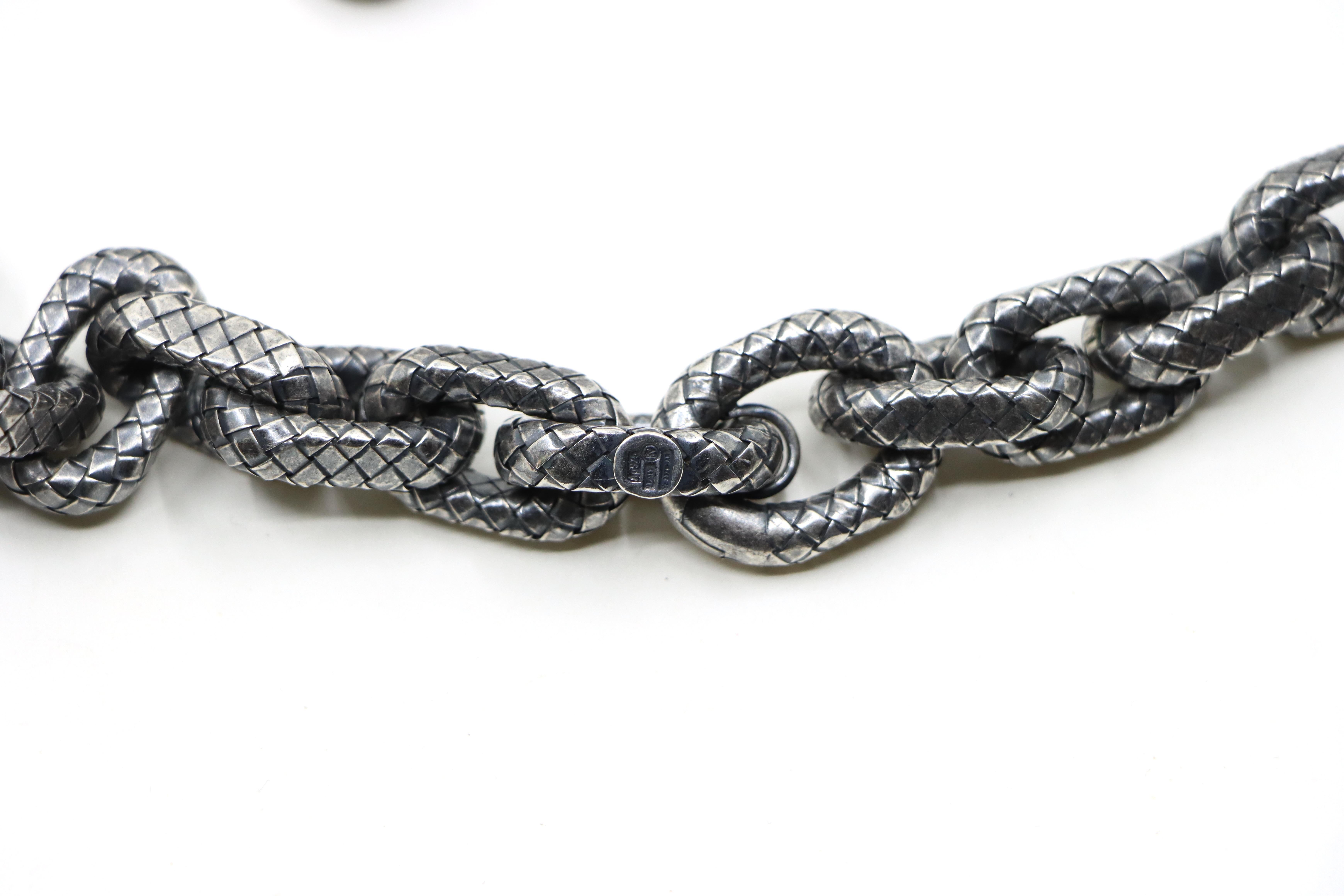 Bottega Veneta Collana a catena in argento 925 con trama a maglia grossa in vendita 9