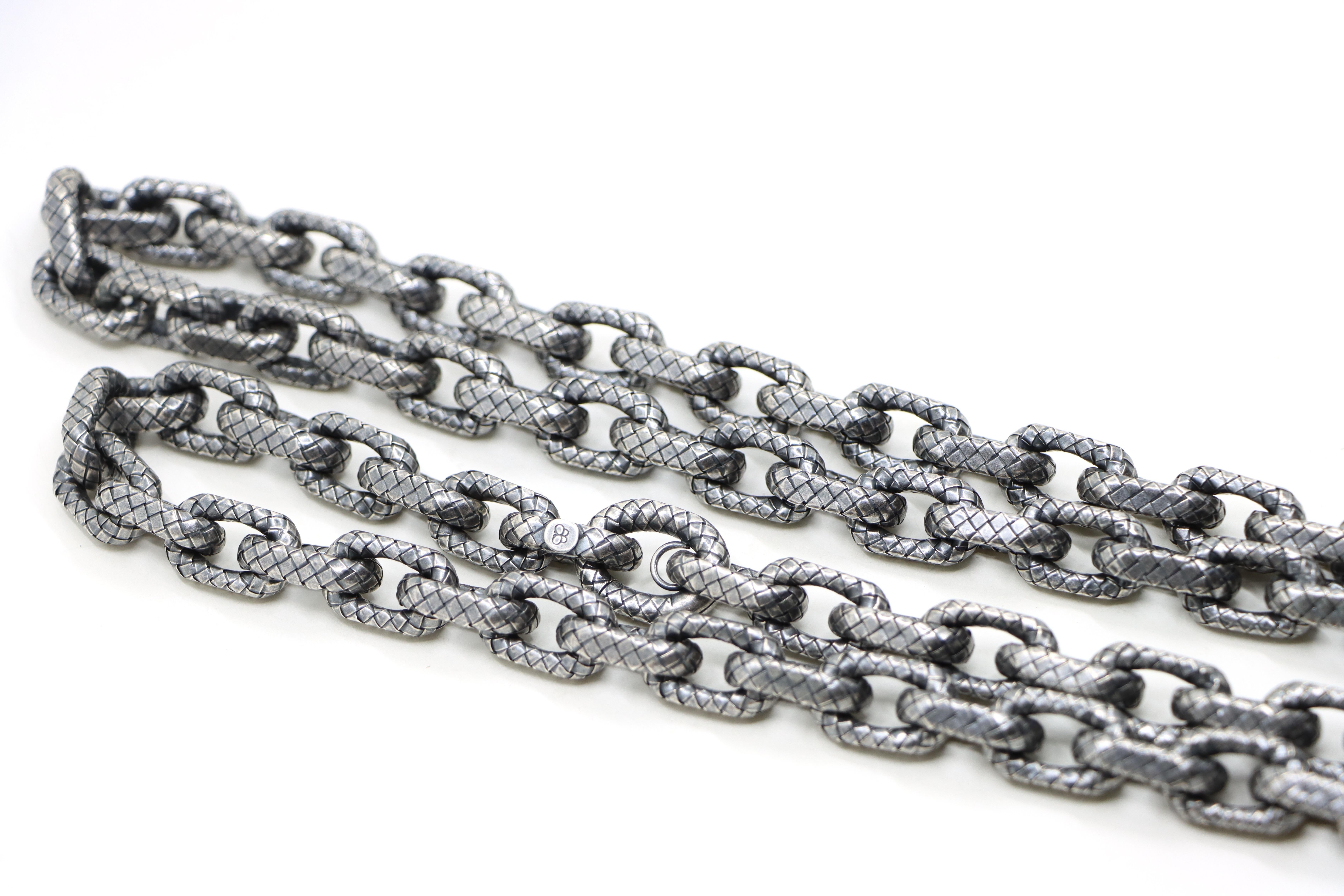Bottega Veneta Collana a catena in argento 925 con trama a maglia grossa in vendita 10