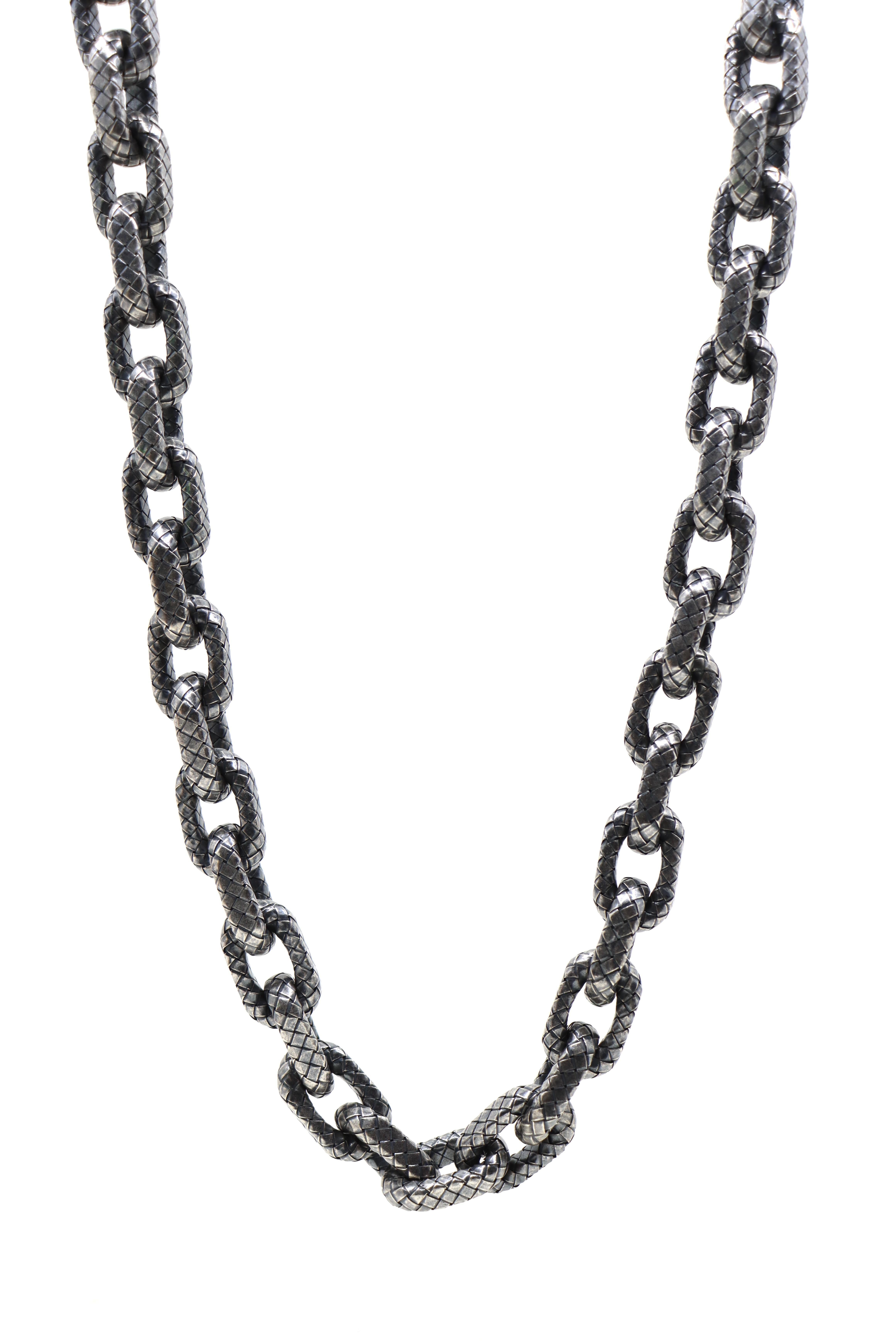 Bottega Veneta Collana a catena in argento 925 con trama a maglia grossa In condizioni buone in vendita a Flushing, NY