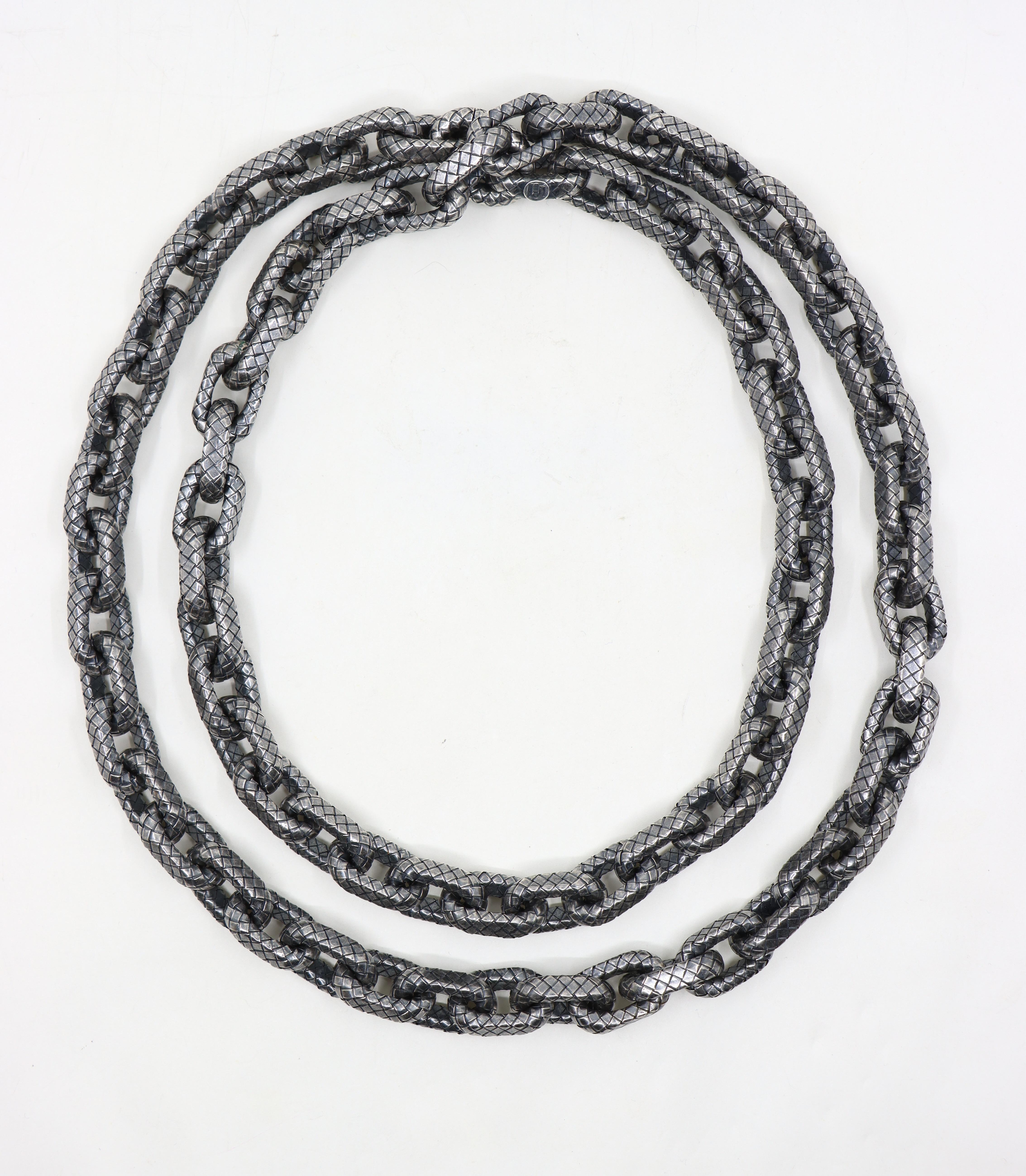 da uomo o donna Bottega Veneta Collana a catena in argento 925 con trama a maglia grossa in vendita